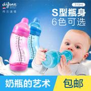 乐友孕婴童Difrax迪福婴儿奶瓶防胀气S型宽口PP奶瓶310ml塑料奶瓶 